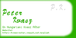 peter kvasz business card